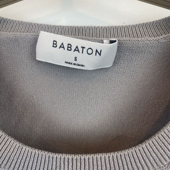 BABATON ARITZIA Sculpt Knit Empire Long Sleeve Corset Top Gray Size Small - Picture 6 of 8